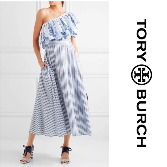 Tory Burch Maritime Stripe Wedge Sandals Women’s Size 7.5 - Picture 16 of 16